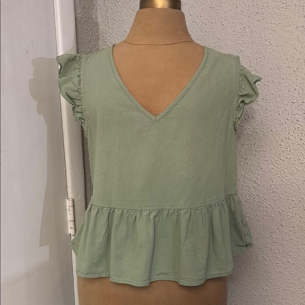 SHEIN Soleia Ruffle Trim Sleeveless Peplum Crop Top S Coquette Boho NEW No Tag